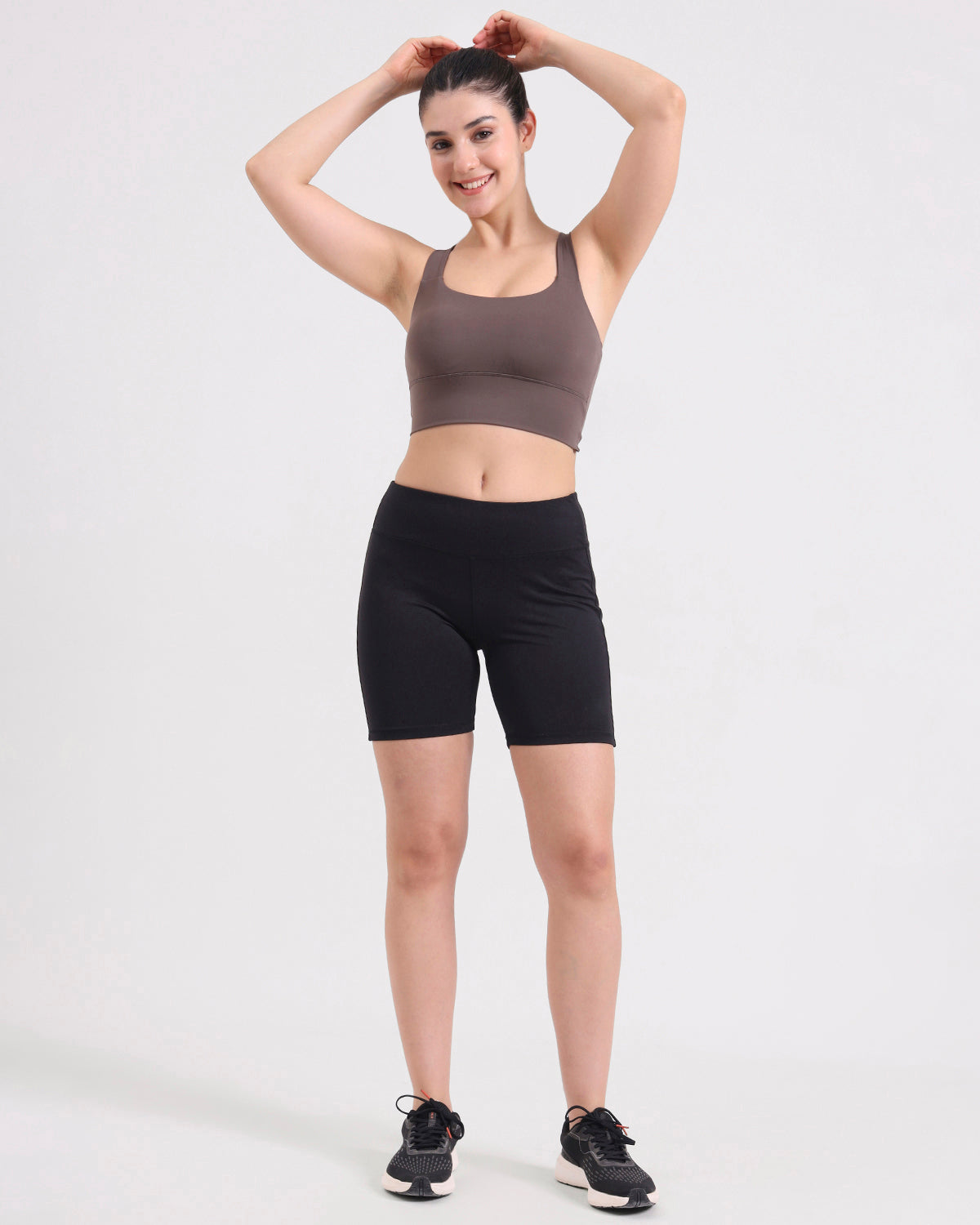 Core Padded Knot Blot Cross Back Crop Top | Original Softretch® | In-built Sports bra | Yoga Top (BR)
