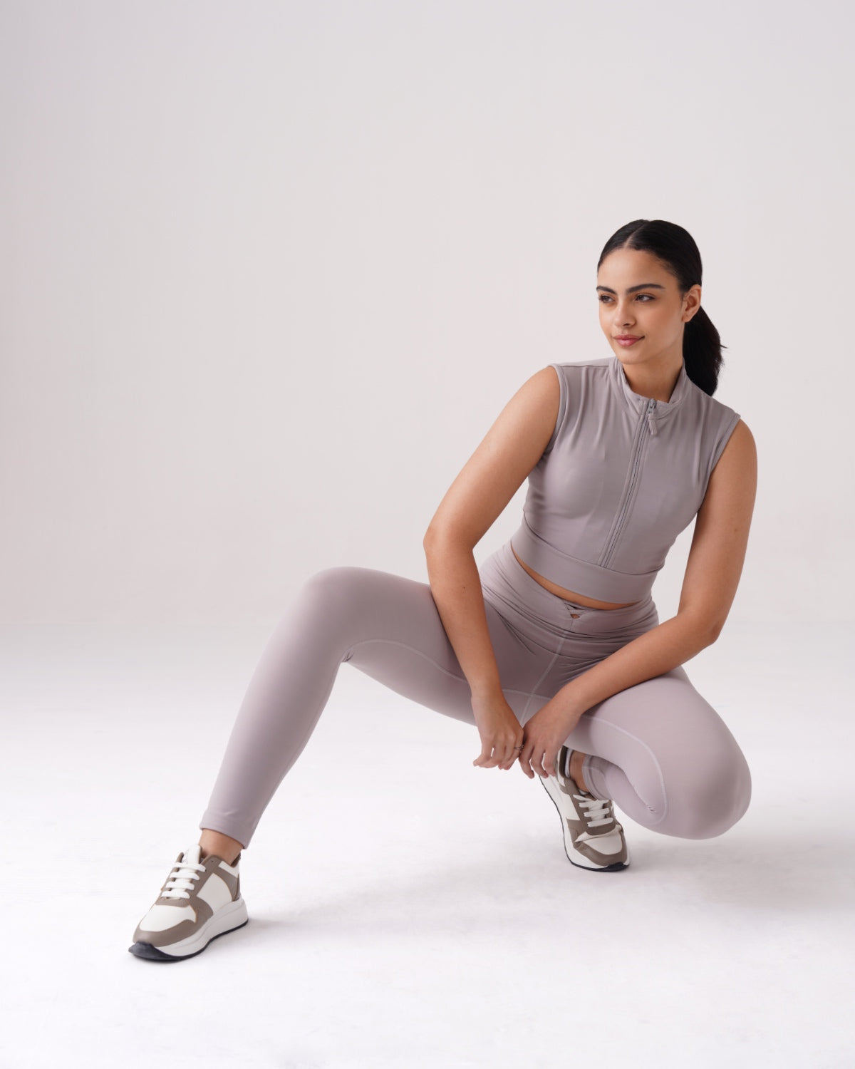 Core Front Zip High-Neck Crop Top (N) | Original Softretch®