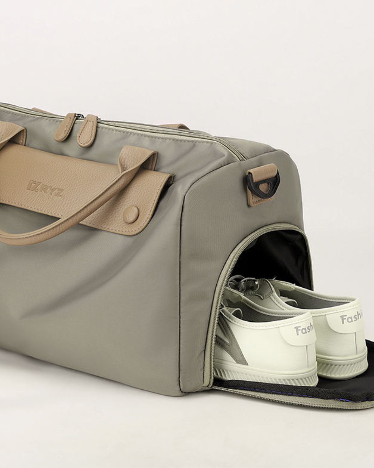 RYZ Active Bag - Carry All | Leather Series (BR) | Premium Gym Bag | Luxury Travel Duffle