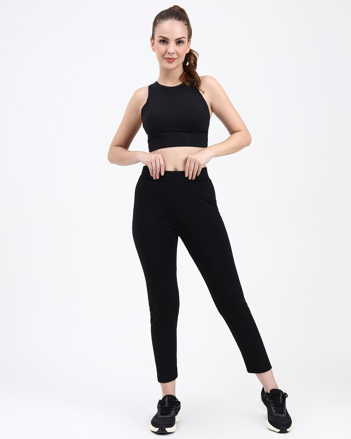 Original Softretch® AeroCross Bra Top | Removable Padding -Black Sage Green -S
