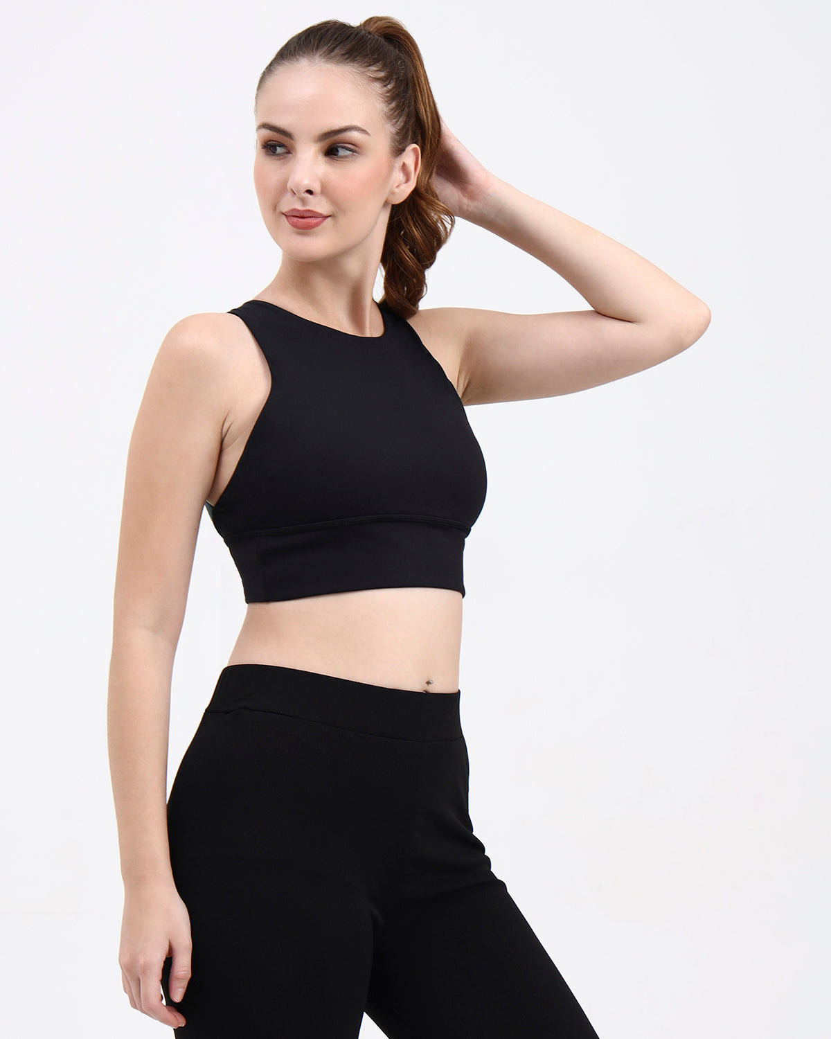 Original Softretch® AeroCross Bra Top | Removable Padding -Black Sage Green -S