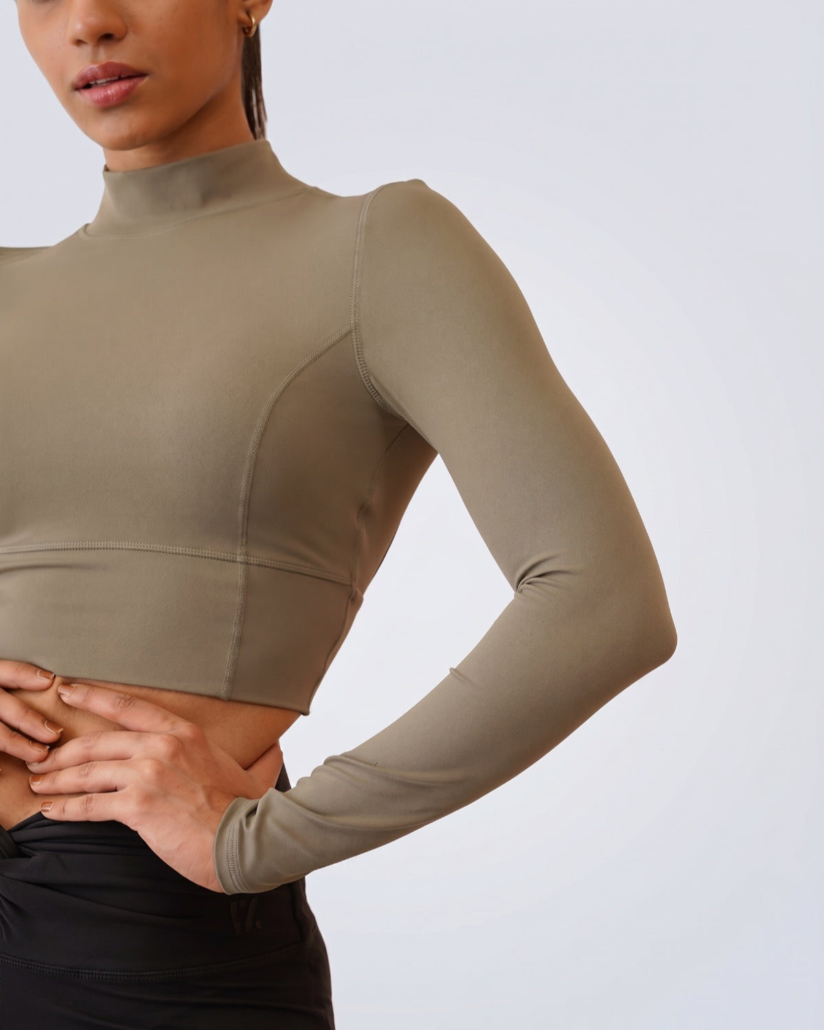 Original Swoosh Full-Sleeve Sports Top (Olive Green)