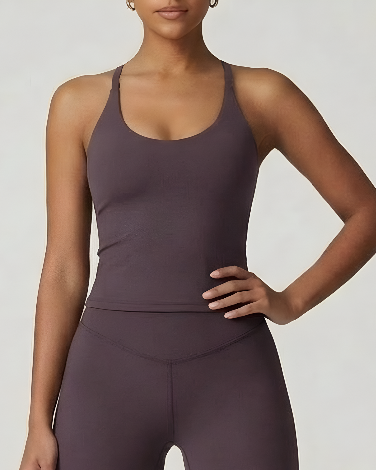 Core Sculpt Fit Tank | Adjustable Cross-Back | Removable Pads | Softretch® (purple)