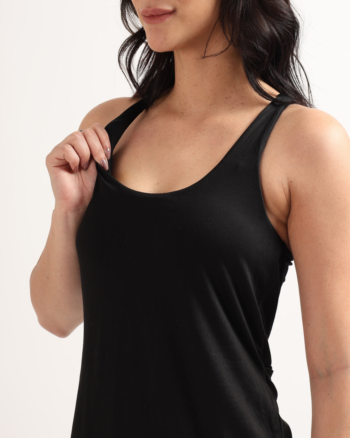 Swoosh Padded Cross-back Wrap Tank | Original Softretch® | In-built Sports bra | Yoga Top (B)