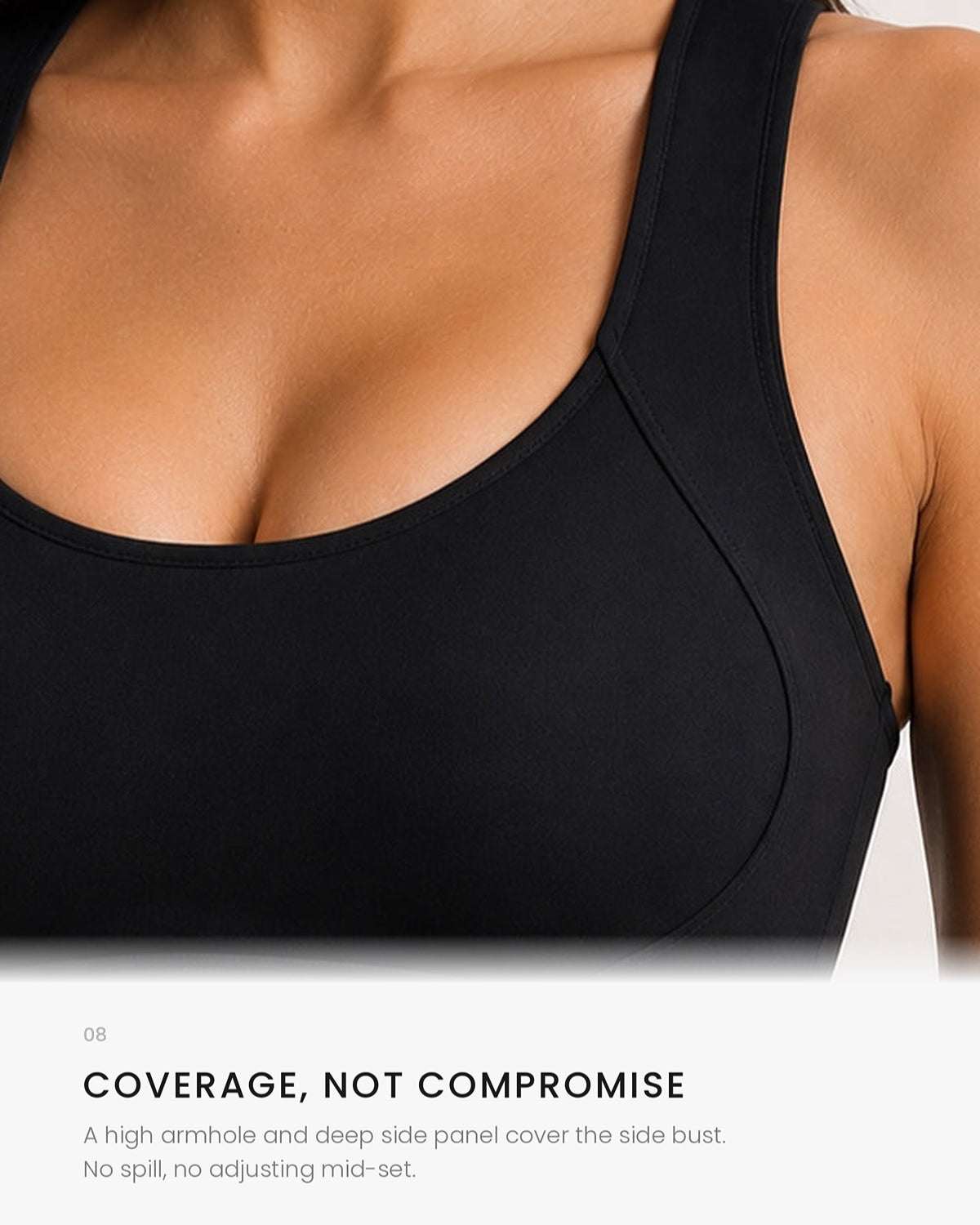 Sculpt Cross-Hem Support Bra Top (Black)