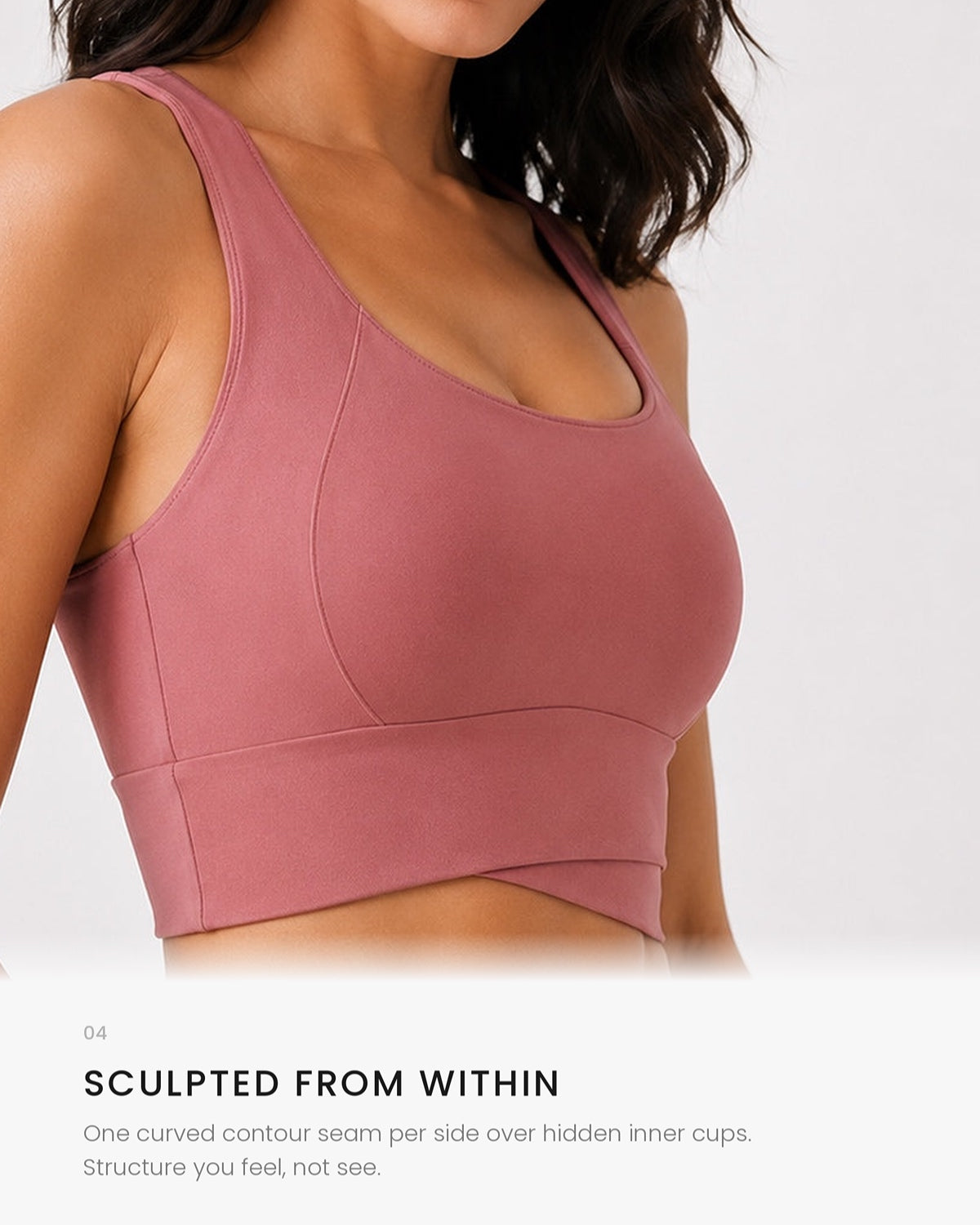 Sculpt Cross-Hem Support Bra Top (Blush Pink)