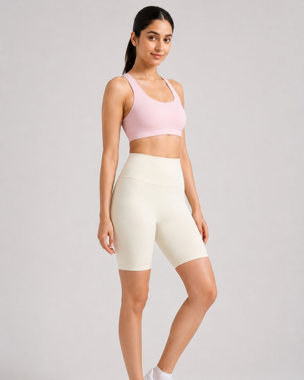 Core Sculpt Biker Shorts (Ivory)