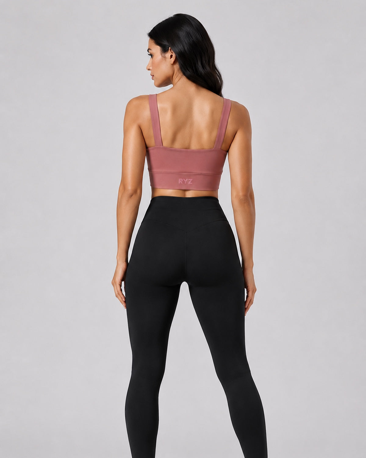 Sculpt Cross-Hem Support Bra Top (Blush Pink)