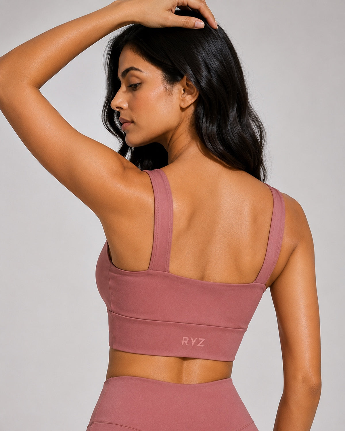 Sculpt Cross-Hem Support Bra Top (Blush Pink)