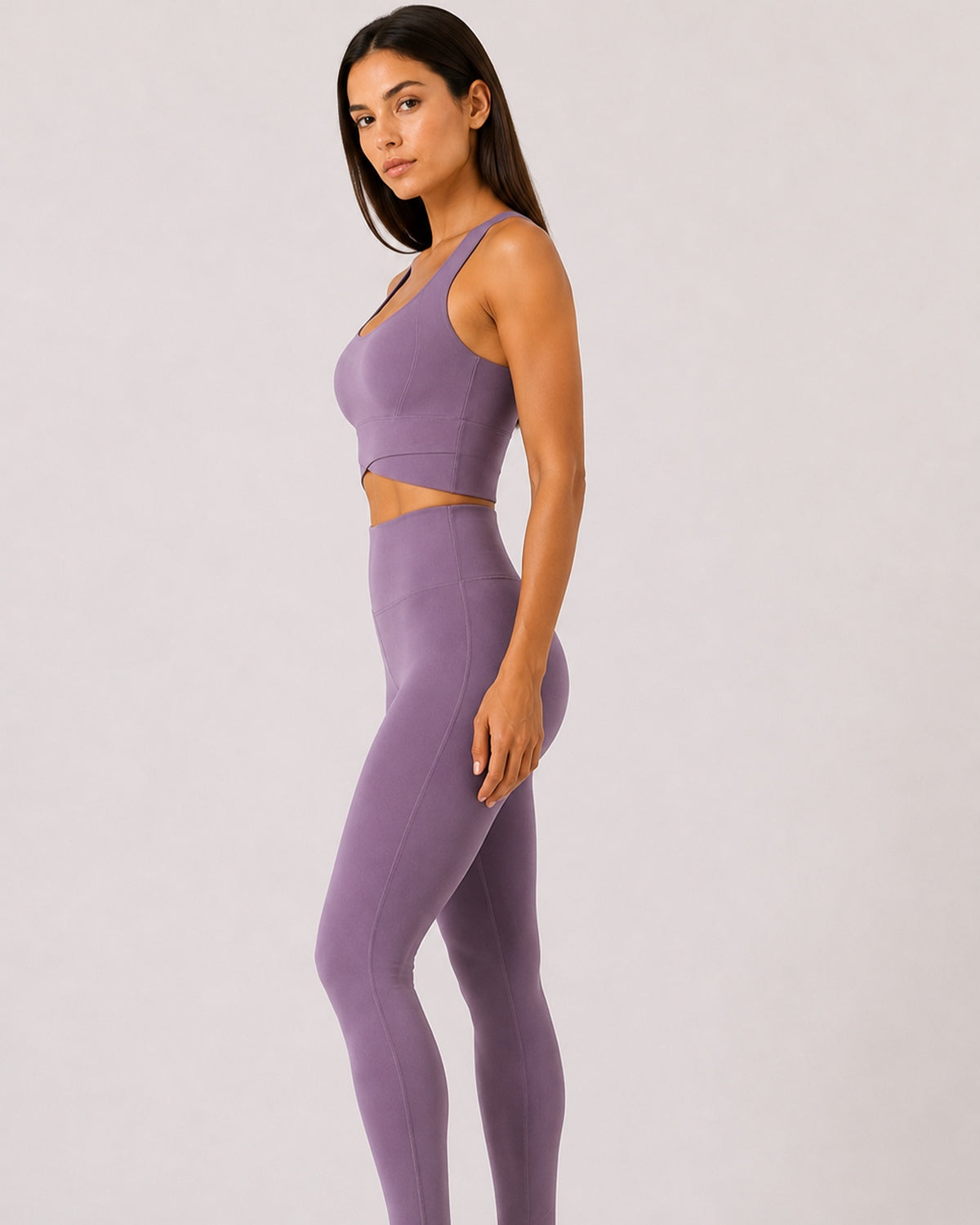 Sculpt Cross-Hem Support Bra Top (Lavender)