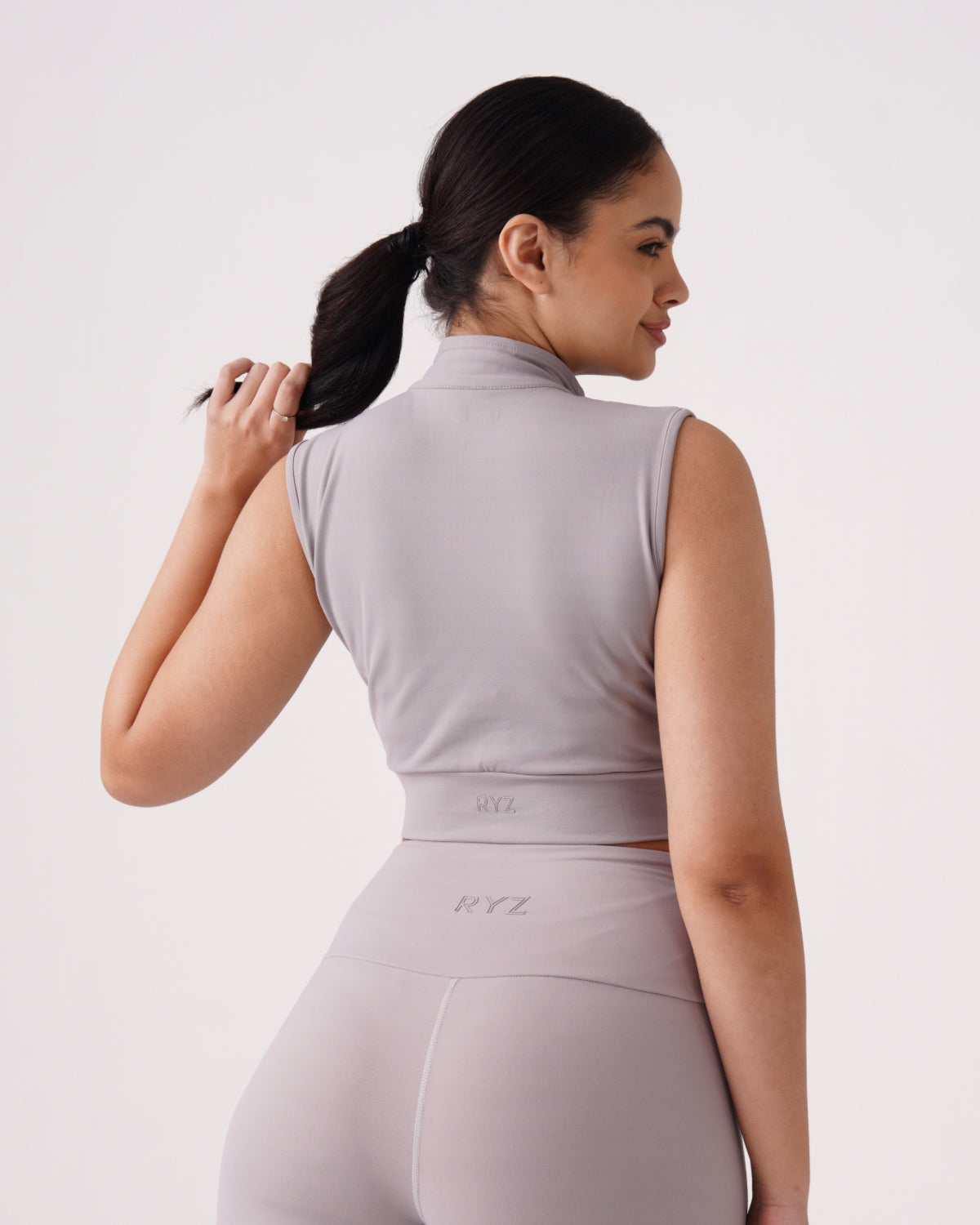 Core Front Zip High-Neck Crop Top (N) | Original Softretch®