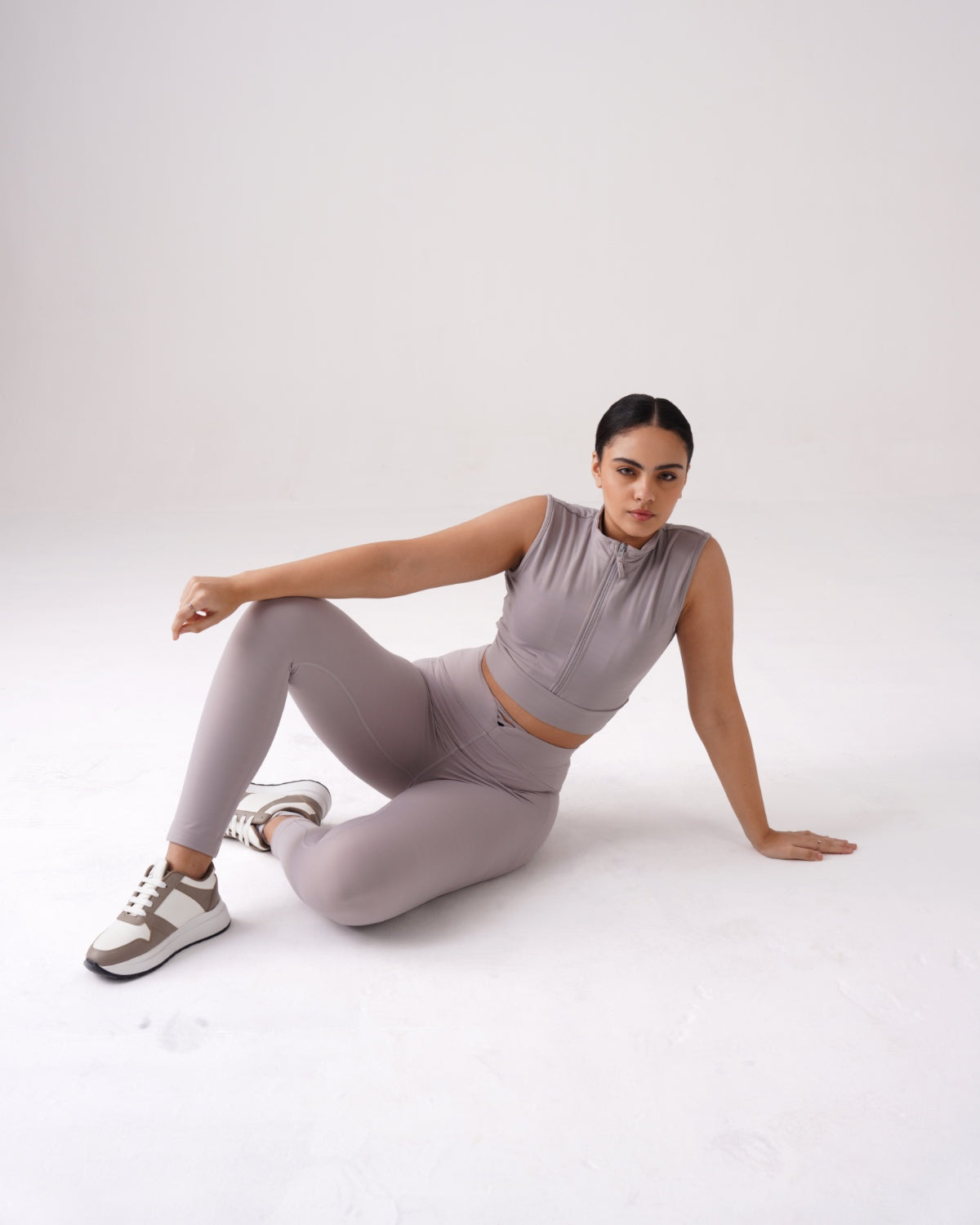 Core Front Zip High-Neck Crop Top (N) | Original Softretch®