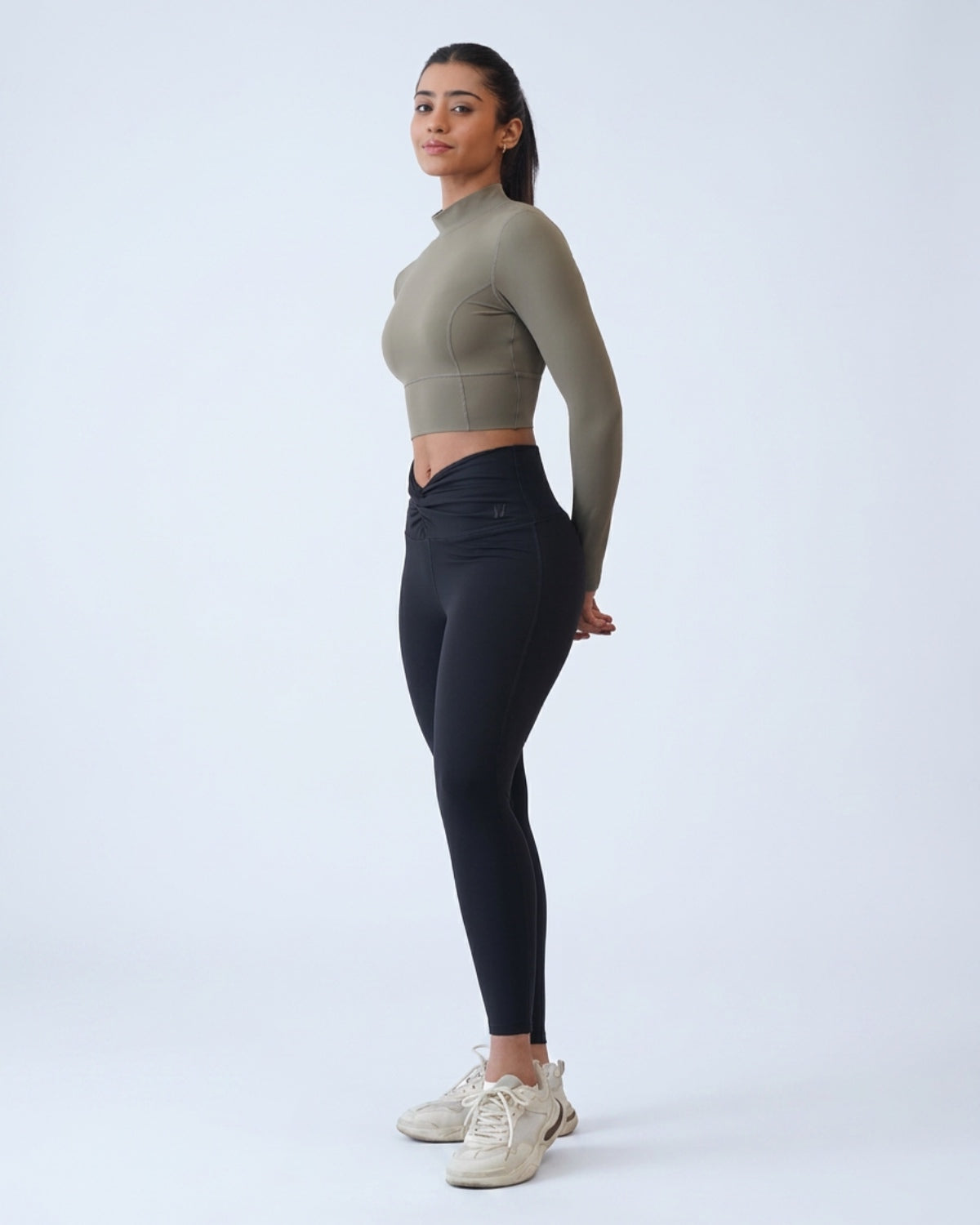 Original Swoosh Full-Sleeve Sports Top (Olive Green)