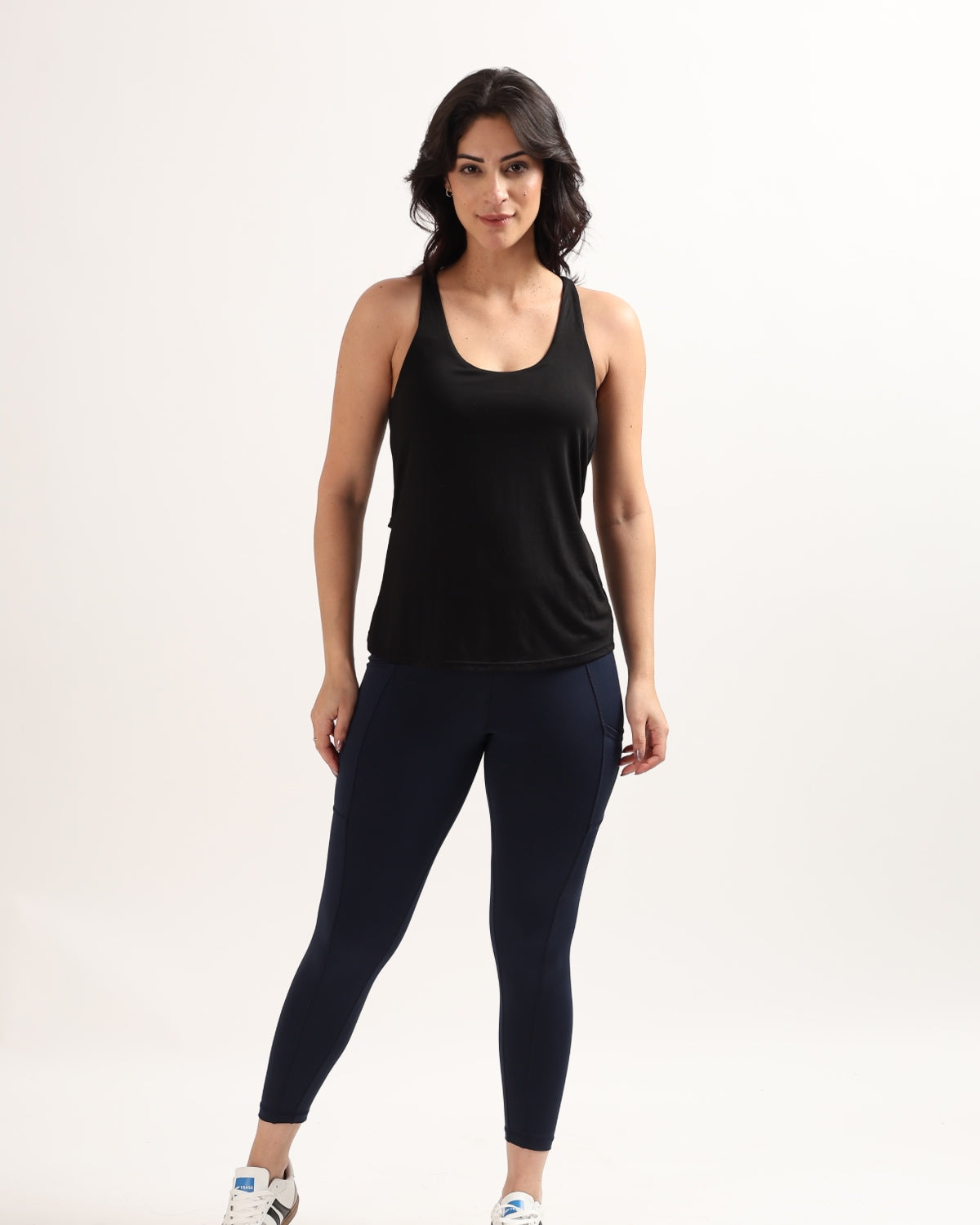 Swoosh Padded Cross-back Wrap Tank | Original Softretch® | In-built Sports bra | Yoga Top (B)