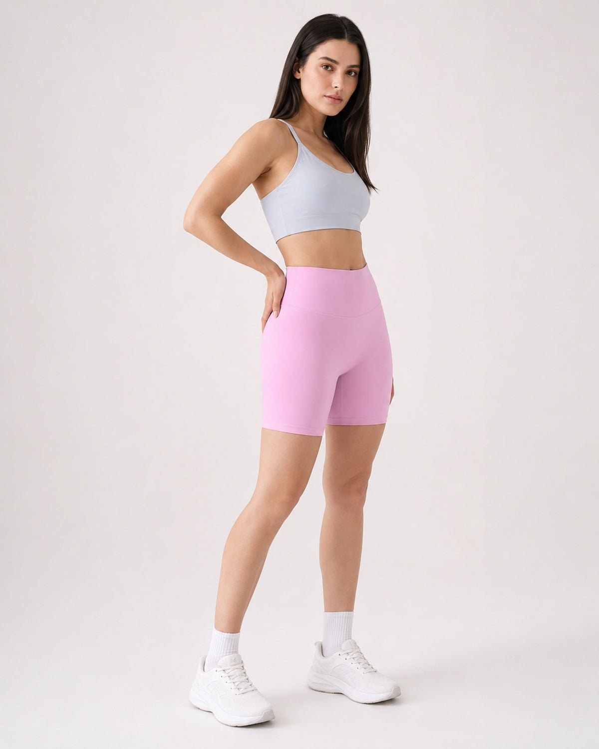 Core Sculpt Biker Shorts (Baby Pink)