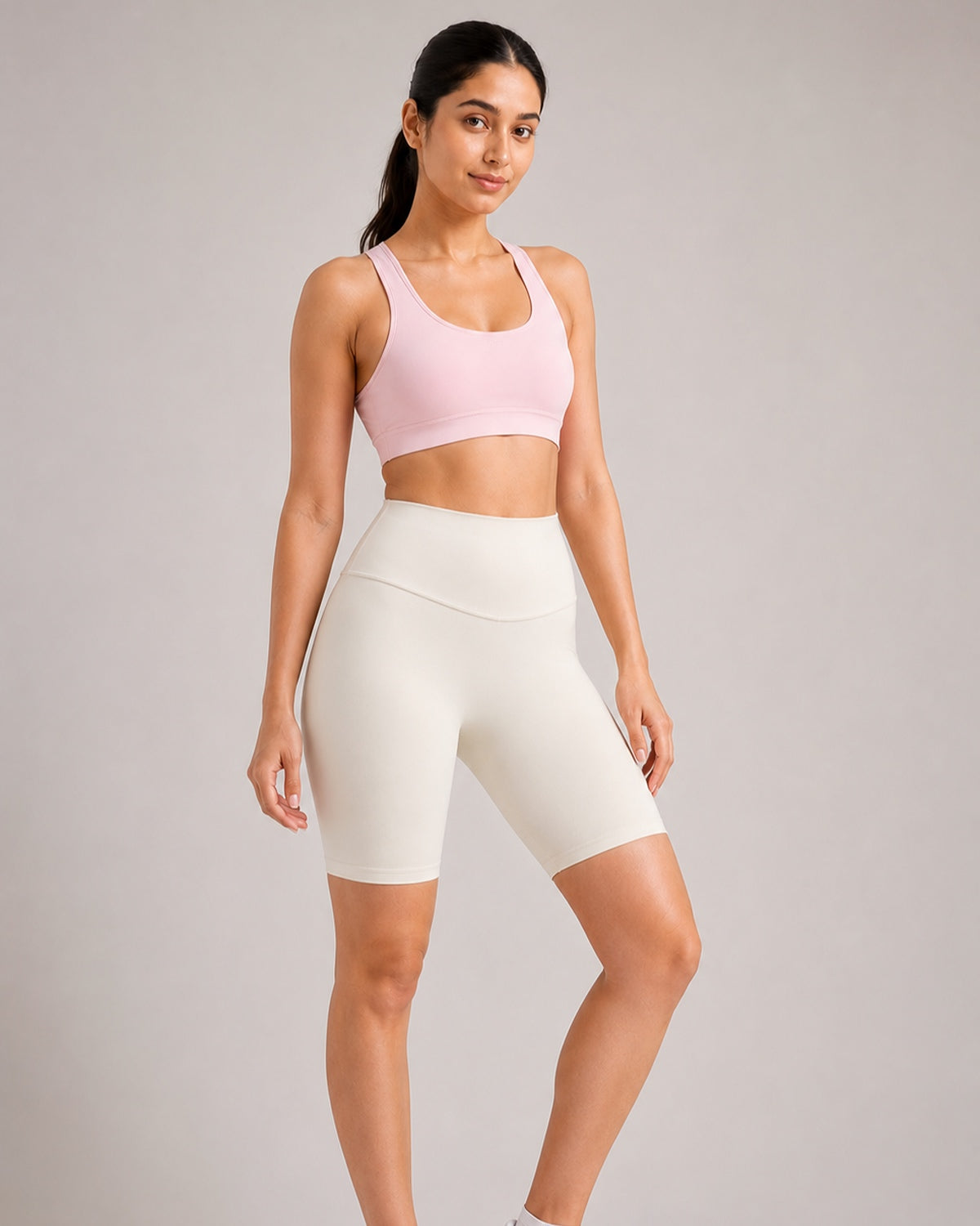 Core Sculpt Biker Shorts (Ivory)