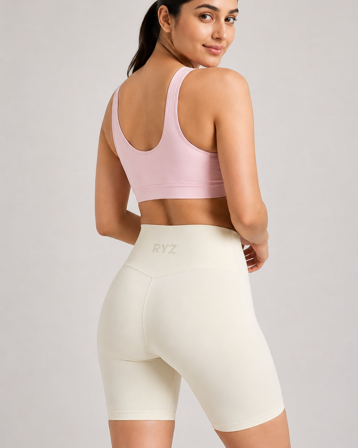 Core Sculpt Biker Shorts (Ivory)